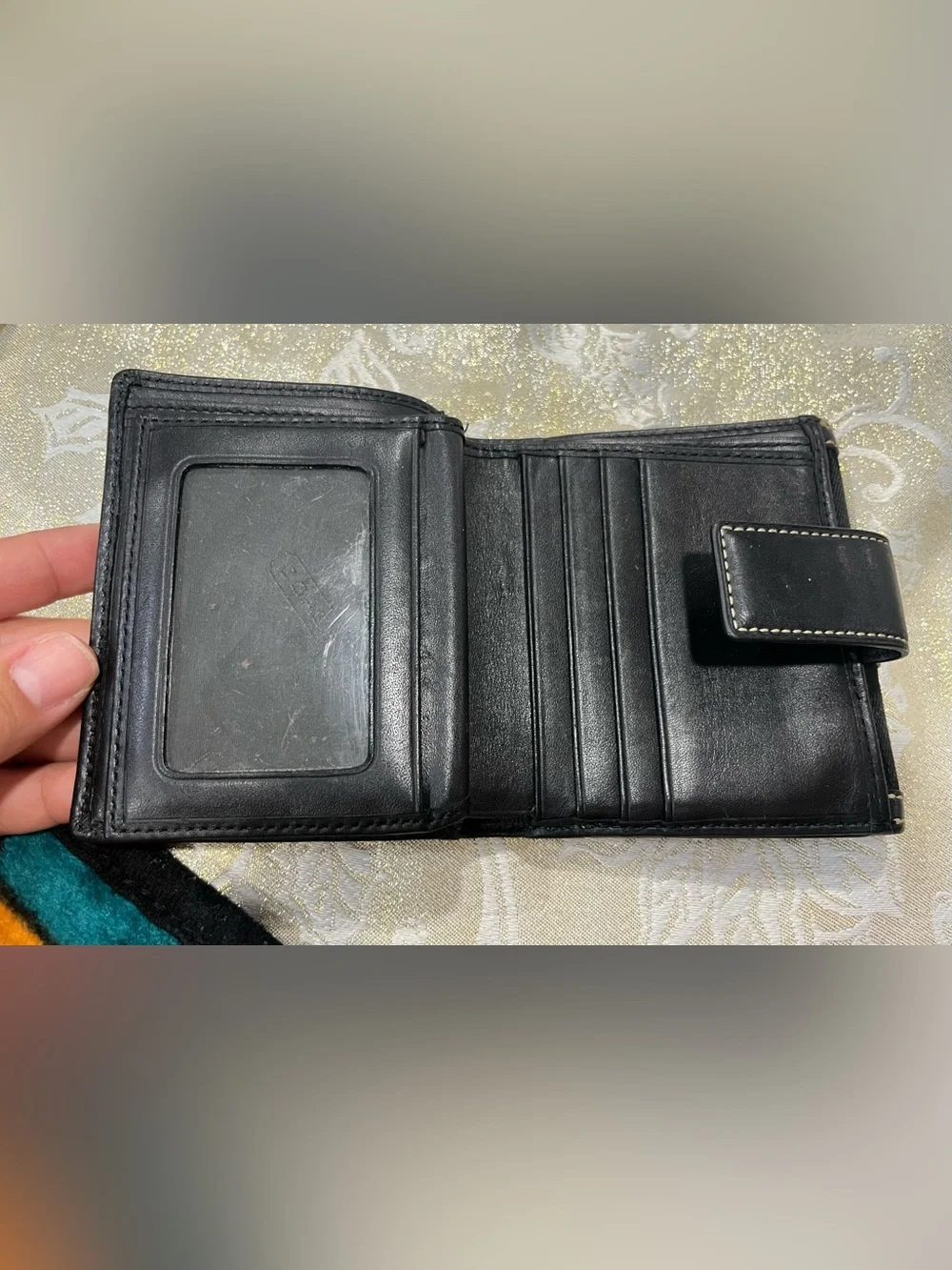 Vintage /Y2K-era Coach Signature Canvas French Wallet.